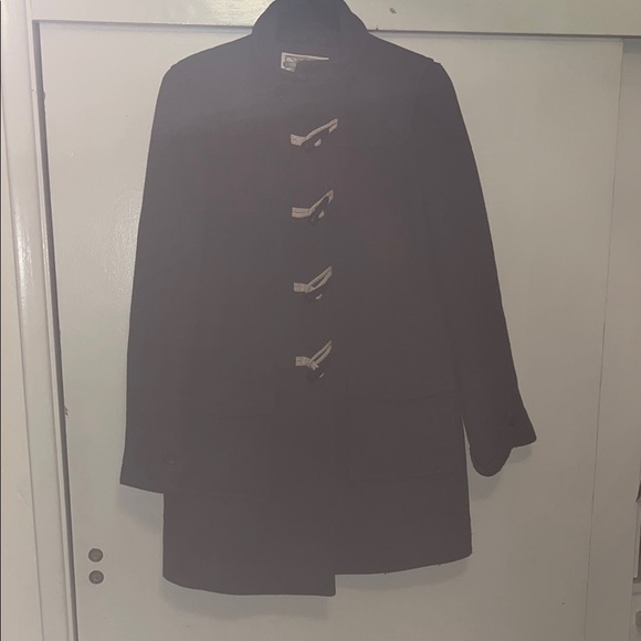 Banana Republic Black Toggle Coat / good preowned condition size medium - Picture 1 of 9